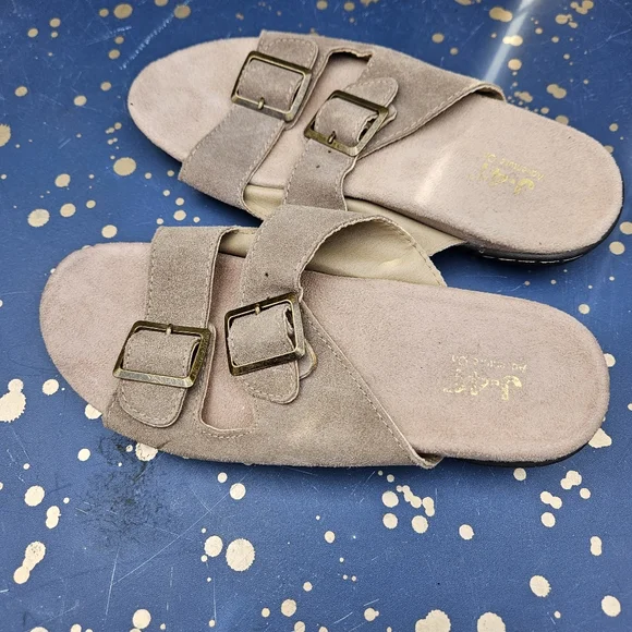 J-41 Adventure On Beige Double Buckle Sandals Women Size 7 - Picture 9 of 16